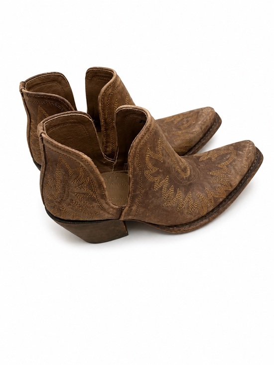 Ariat Shoes - Ariat Brown Western Cutout Embroidered Ankle Booties